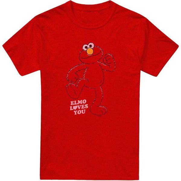 Sesame Street - Maglietta "Elmo Loves You"" Per Uomo/Donna Unisex TV20696 (S) (Rosso)"-image