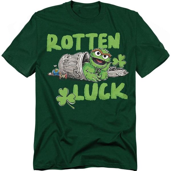Sesame Street - Maglietta "Rotten Luck"" Per Uomo/Donna Unisex TV21488 (Xxl) (Verde Scuro)"-image