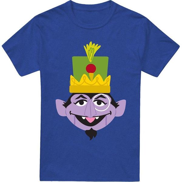 Sesame Street - Maglietta Da Uomo/Donna Unisex, Screziata, Disegno Natalizio TV21499 (3XL) (Blu Reale)-image