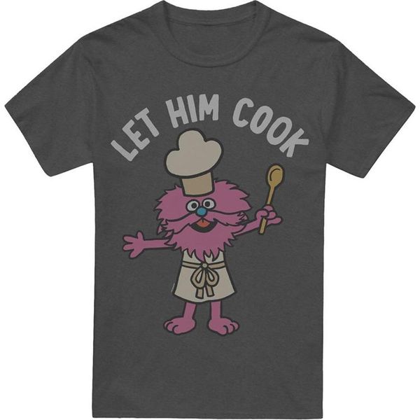 Sesame Street - Maglietta "Let Him Cook"" Per Uomo/Donna Unisex TV21632 (S) (Antracite)"-image