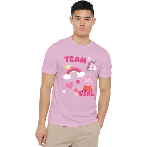 Peppa Pig - Maglietta "Team Girl"" Per Uomo/Donna Unisex TV21660 (M) (Rosa Chiaro)"-image