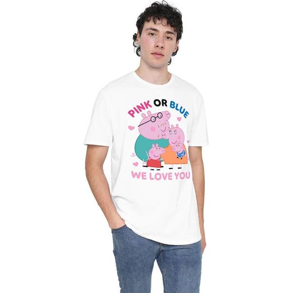 Peppa Pig - Maglietta "Rosa O Blu Ti Amiamo"" Per Uomo/Donna Unisex TV21682 (Xl) (Bianco)"-image