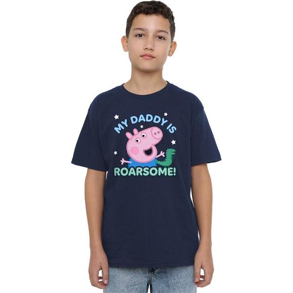 Peppa Pig - Maglietta "Roarsome Daddy"" Per Bambini TV21673 (128) (Navy)"-image