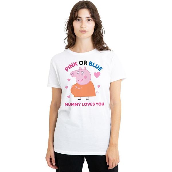 Peppa Pig - Maglietta "Mamma Pig Ti Ama"" Rosa O Blu Da Donna TV21672 (S) (Bianco)"-image
