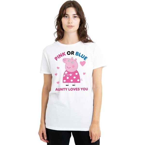 Peppa Pig - Maglietta "Zia Pig Ti Ama"" Rosa O Blu Per Donna TV21960 (Xxl) (Bianco)"-image