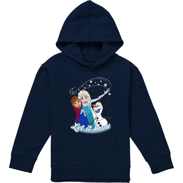 Frozen - Felpa Con Cappuccio "Let It Snow"" Per Bambini TV22000 (128) (Navy)"-image