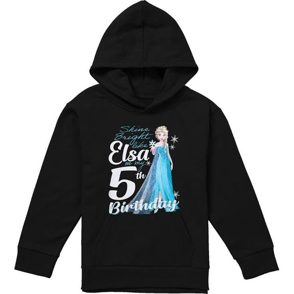 Frozen - Felpa Con Cappuccio "Bright Like Elsa"" Per Bambini, 5° Compleanno TV21977 (152-158) (Nero)"-image
