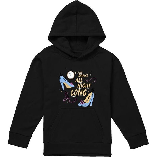 Cenerentola - Felpa Con Cappuccio "I Could Dance All Night Long"" Per Bambini TV22381 (116) (Nero)"-image