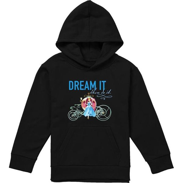 Cenerentola - Felpa Con Cappuccio "Dream It, Then Do It"" Per Bambini TV22410 (116) (Navy)"-image