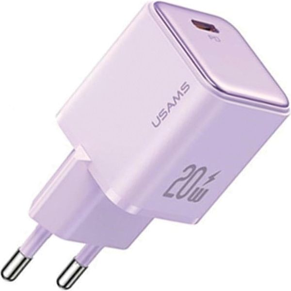 Usams ŁAd. Siec. 1Xusb-C Pd20W (Solo Testa) Pd3.0 Ricarica Veloce Purpurowy/Viola Serie X-Ron Cc183Tc03 (Us-Cc183)-image