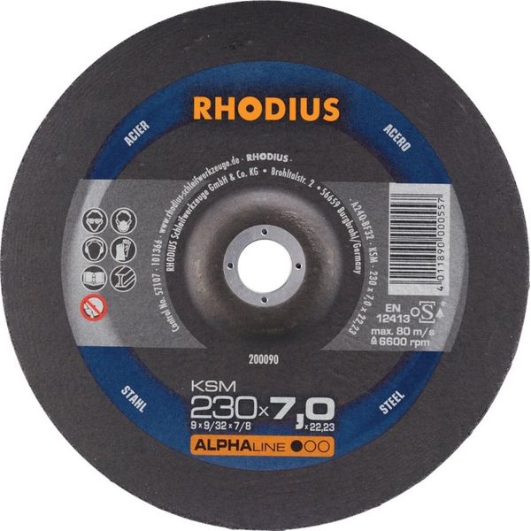 Rhodius 200090 Grinding Disc Diameter 230 Mm Bore Diameter 22.23 Mm Steel 1 Pc(S)-image