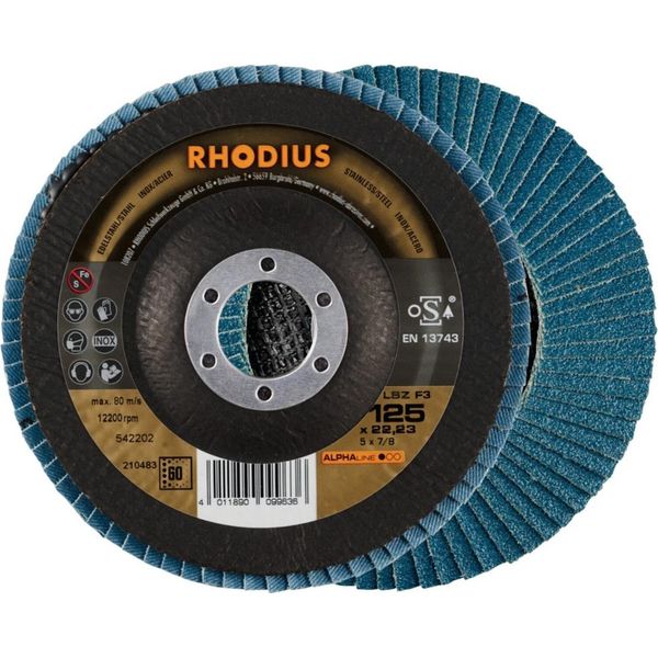 Rhodius 210483 Lsz F3 Flap Disc Diameter 125 Mm Bore Diameter 22.23 Mm Stainless Steel 1 Pc(S)-image