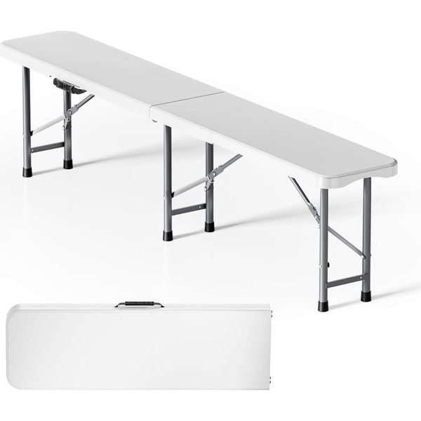 Wiltec Panca Pieghevole 180X30X43 Cm Panca Da Campeggio Pieghevole Panca Da Giardino Panca Da Birra Pieghevole Gruppo Di Seduta Set Di Sedute Tavolo Da Campeggio Pieghevole-image