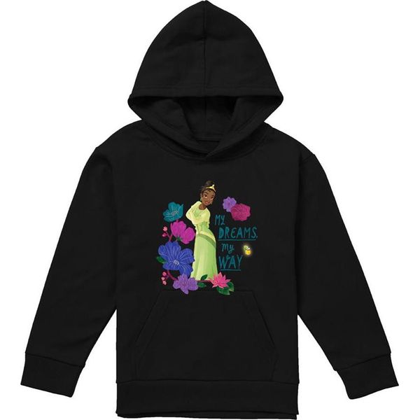 La Principessa E Il Ranocchio - "I Miei Sogni, La Mia Strada"" Kapuzenpullover Per Bambini TV22273 (128) (Schwarz)"-image