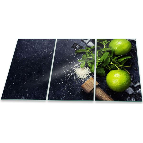 Piastra Di Copertura Del Piano Cottura Piastra Di Copertura Del Piano Cottura In Ceramica 3 Pezzi 90X52 Verde Limone-image