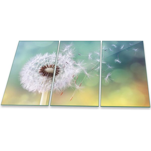 Piastra Di Copertura Del Piano Cottura Piastra Di Copertura Del Piano Cottura In Ceramica 3 Pezzi 90X52 Vetro Dandelion-image