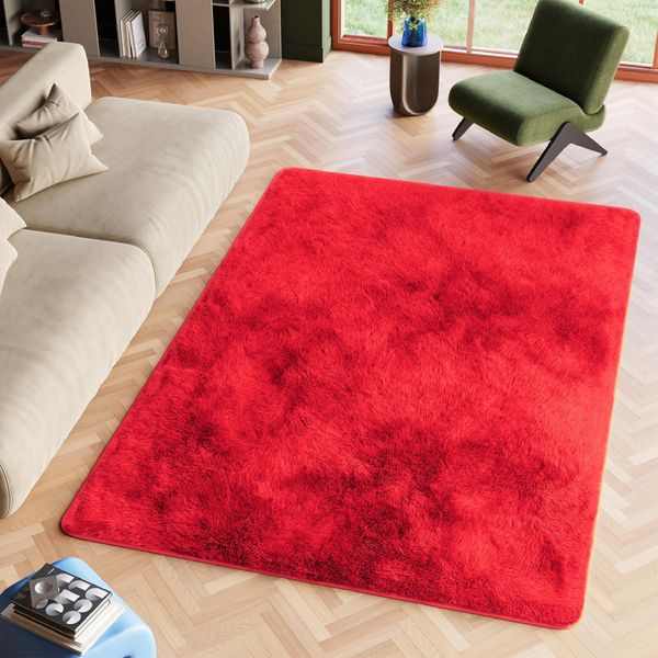 Tappeto Tapiso Silk Moderno Rosso Soggiorno ÖKotex 140 X 200 Cm-image