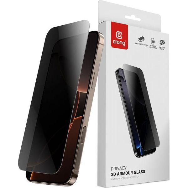 Crong Privacy 3D Armour Glass - Vetro Temperato Per La Privacy Per Iphone 16 Pro Max-image