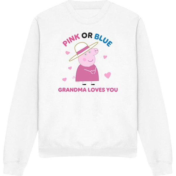 Peppa Pig - Felpa "Rosa O Blu Nonna Pig Ti Ama"" Per Donna TV21374 (M) (Bianco)"-image
