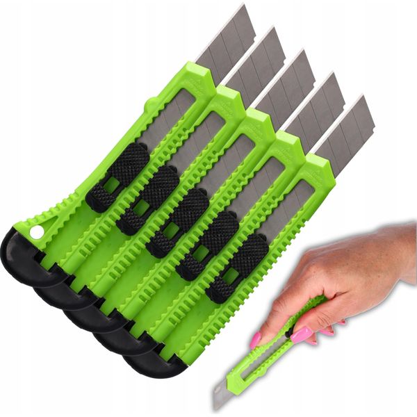 Coltello Per Carta Da Parati Lame A Scatto Da 18 Mm Coltello Per Tappezzeria 5 Pezzi-image
