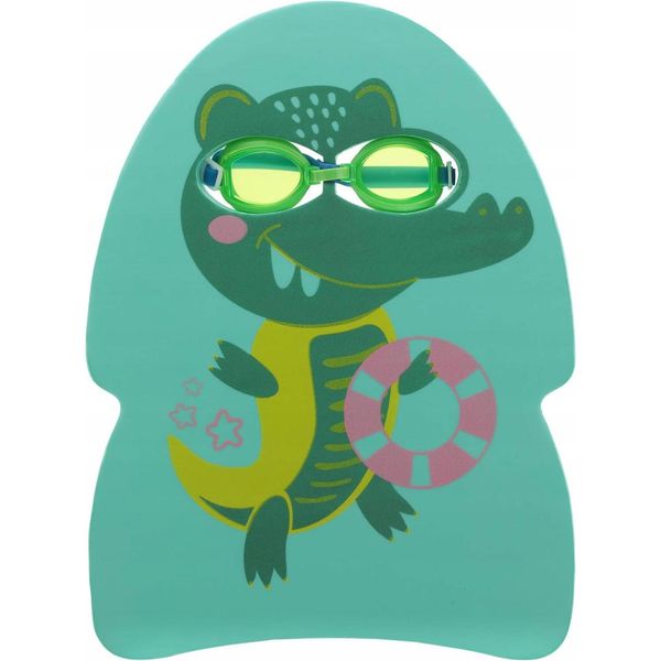 Set Di Tavole Per Imparare A Nuotare Con Tavola E Occhialini Da Nuoto, Perfetto Per I Bambini, Coccodrillo-image