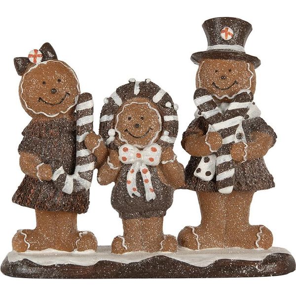 Clayre & Eef Decorazione Natalizia Omino Di Pan Di Zenzero 20X7X17 Cm Plastica Marrone-image