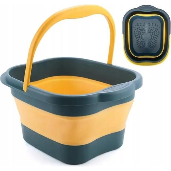 Secchio Pieghevole 15L 43*33,5*22Cm Secchio Da Viaggio In Silicone Massaggiatore-image