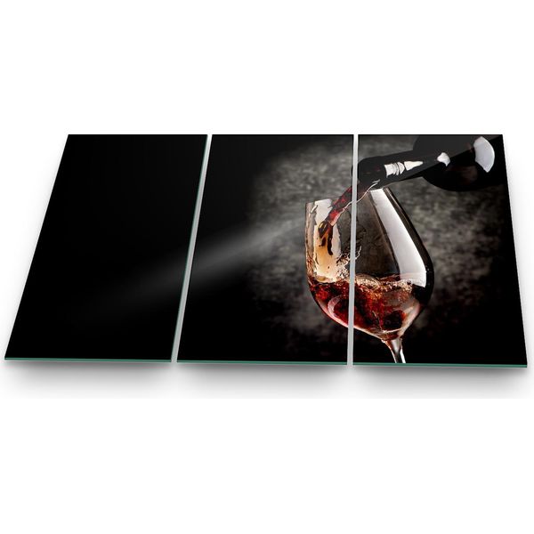 Piastra Di Copertura Del Piano Cottura Piastra Di Copertura Del Piano Cottura In Ceramica 3 Pezzi 90X52 Vetro Marrone Vino-image