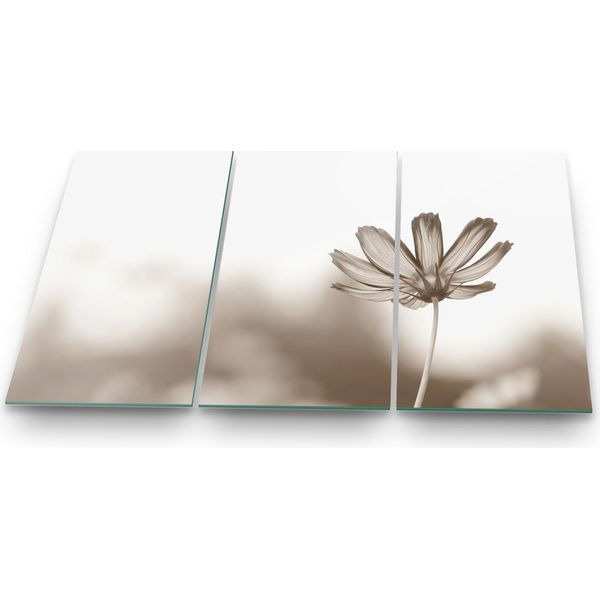 Piastra Di Copertura Del Piano Cottura Piastra Di Copertura Del Piano Cottura In Ceramica 3 Pezzi 90X52 Fiori Grigio-image