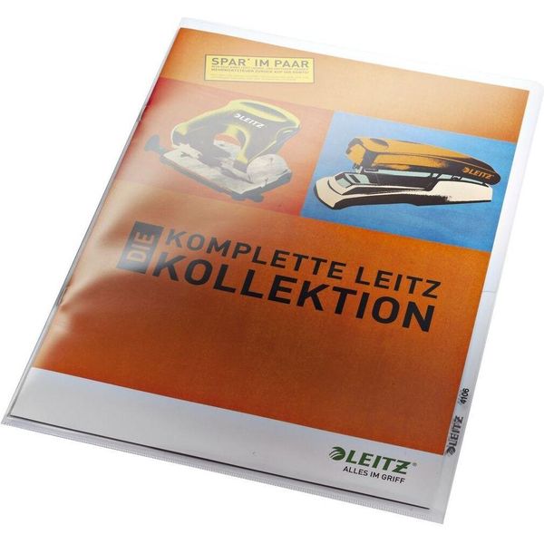 Leitz 4106-00-02 4106 Copertina Trasparente Premium, A4, Pellicola Rigida In Pvc, A Prova Di Documento, Cristallina-image