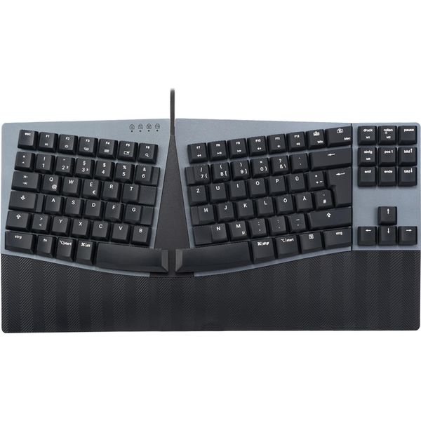 Perixx PERIBOARD-335 Bl De Usb Keyboard German, Qwertz Black Backlit, Ergonomic-image