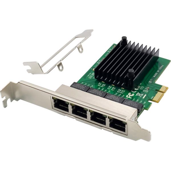 Inline Quad Gigabit Netzwerkkarte 4X RJ45 1 Gb/S Pcie X1 (51127B)-image