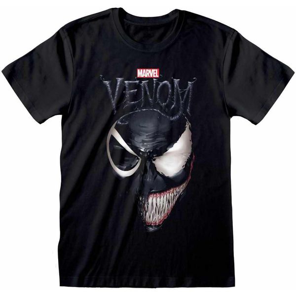 Marvel Comics Spider-Man - Venom Split Face - Maglietta Nera - Taglia S-image