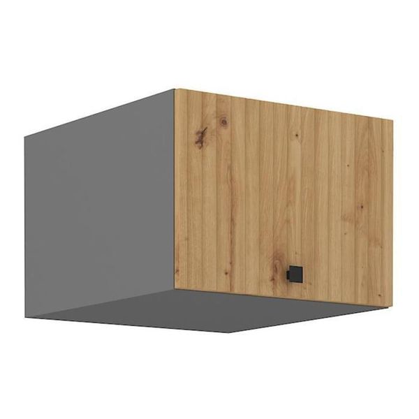 Pensile Con Ante A Battente Nomin - Larghezza 50 Cm, Rovere Artigianale / Antracite-image