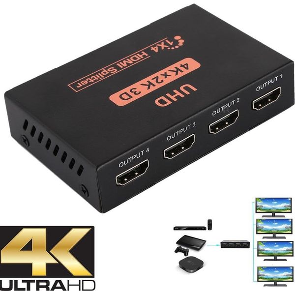 Splitter Hdmi 4 Uscite Hdmi 1080P 4K - Nero-image