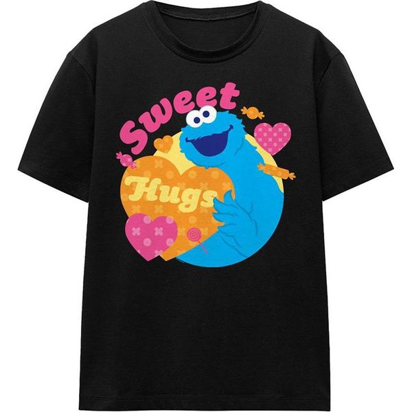 Sesame Street - Maglietta Da Donna "Sweet Hugs"", San Valentino TV21276 (Xl) (Nero)"-image