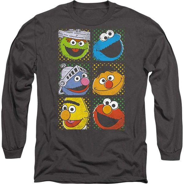 Sesame Street - Maglietta Unisex Uomo/Donna, Manica Lunga TV21233 (Xl) (Carbone)-image