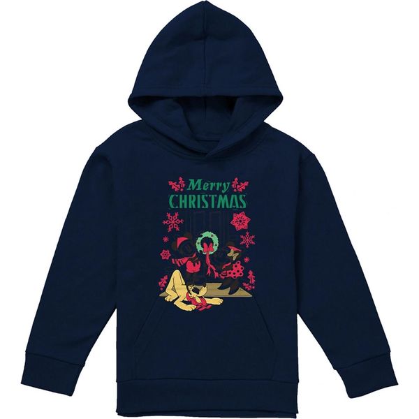 Disney - Maglione Con Cappuccio Per Bambini, Disegno Natalizio TV22267 (116) (Marina)-image