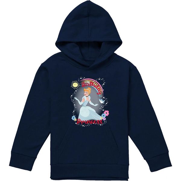 Cenerentola - Felpa Con Cappuccio "Birthday Princess"" Per Bambini TV22287 (116) (Navy)"-image