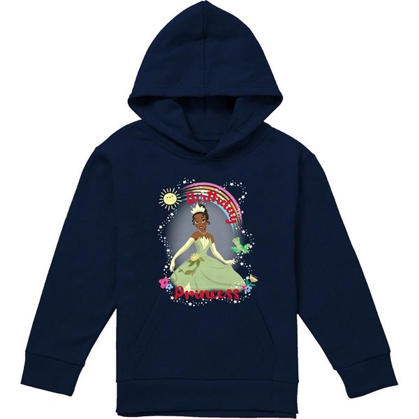 La Principessa E Il Ranocchio - "Principessa Di Compleanno"" Kapuzenpullover Per Bambini TV22292 (128) (Marine)"-image