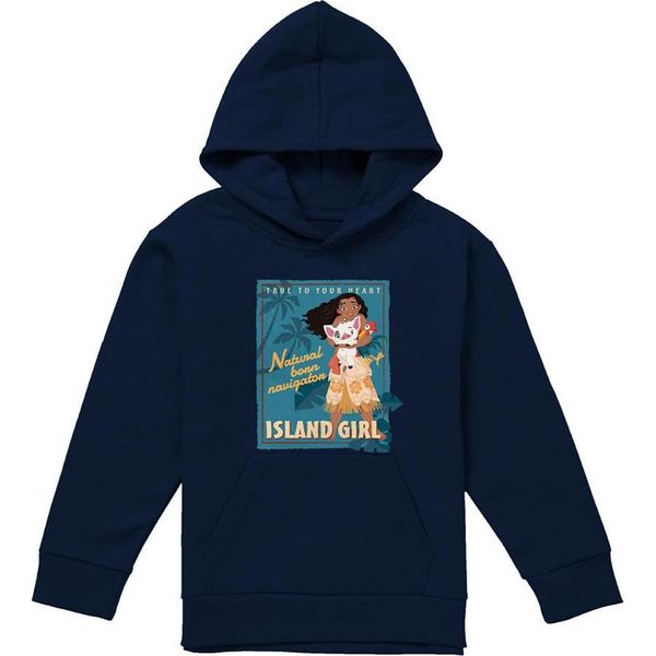 Moana - Felpa Con Cappuccio "Island Girl"" Per Bambini TV22533 (128) (Navy)"-image