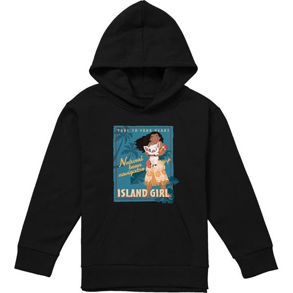 Moana - Felpa Con Cappuccio "Island Girl"" Per Bambini TV22533 (116) (Nero)"-image