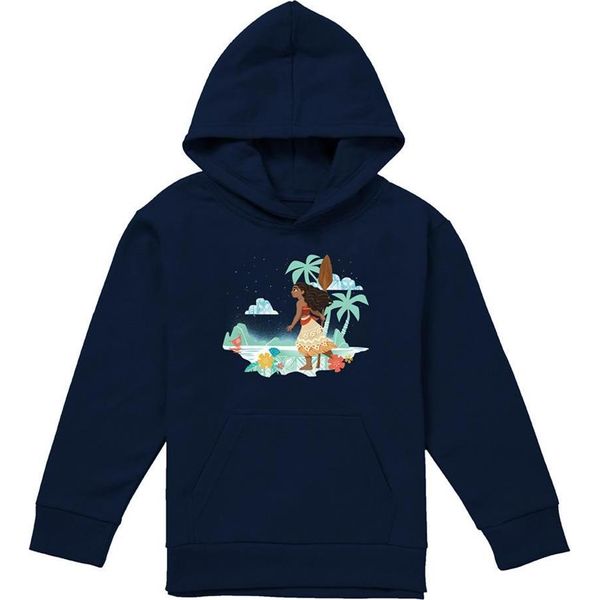 Moana - Felpa Con Cappuccio "Flat Island"" Per Bambini TV22531 (152-158) (Navy)"-image