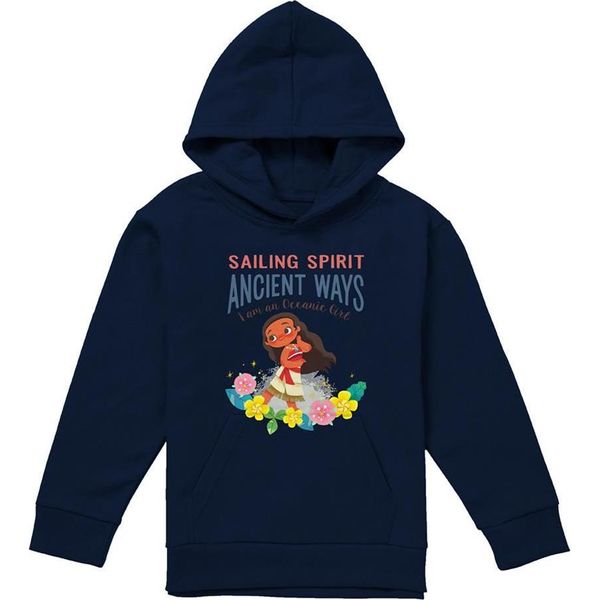 Moana - Felpa Con Cappuccio "Sailing Spirit"" Per Bambini TV22534 (128) (Navy)"-image