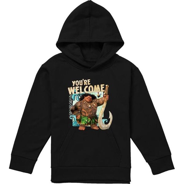 Moana - Felpa Con Cappuccio "You're Welcome"" Per Bambini TV22537 (116) (Nero)"-image