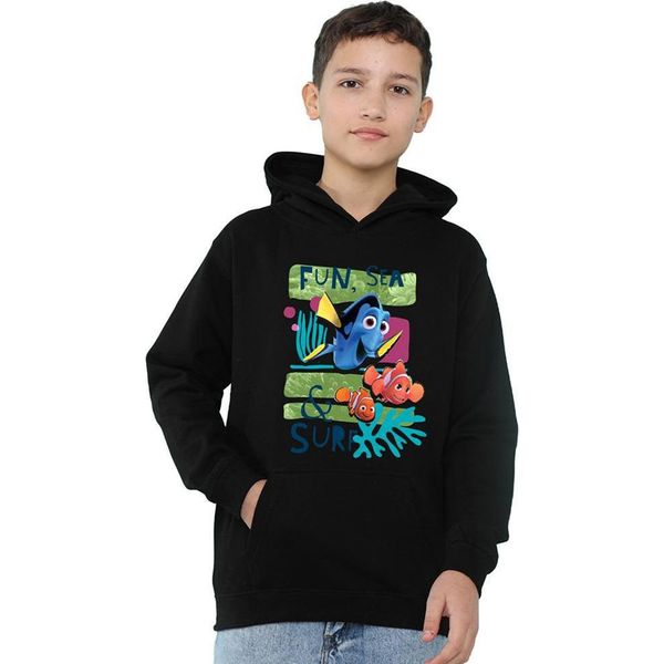 Alla Ricerca Di Nemo - Felpa Con Cappuccio "Fun, Sea, Surf"" Per Bambini TV22592 (128) (Navy)"-image