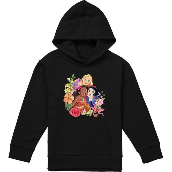Disney Princess - Felpa Con Cappuccio Per Bambini TV22599 (152-158) (Nero)-image