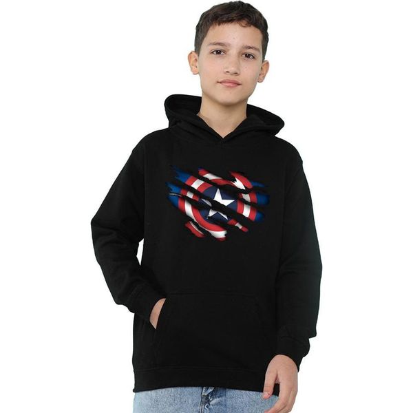 Capitan America - Felpa Con Cappuccio Per Bambini, Pullover TV22657 (116) (Navy)-image