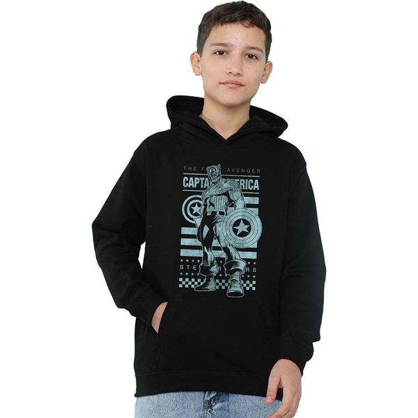 Capitan America - Felpa Con Cappuccio Per Bambini, Pullover TV22672 (128) (Navy)-image