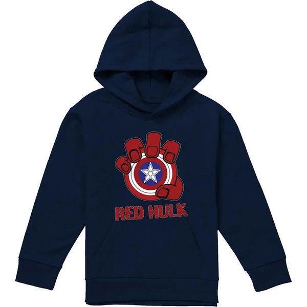 Capitan America - Felpa Con Cappuccio Per Bambini, Pullover TV22705 (128) (Navy)-image